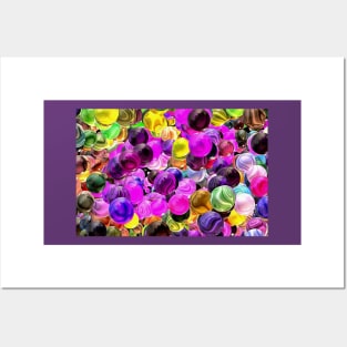 Cheery Purple and Green Marbles Posters and Art